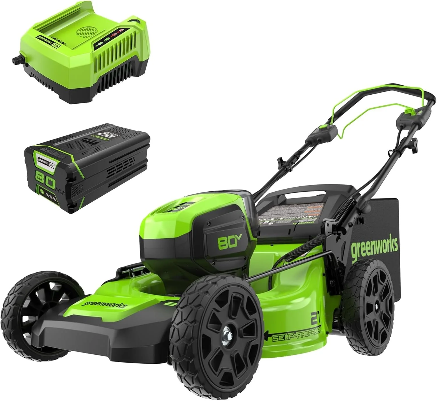 Greenworks 80V 21″ Cordless Self-Propelled Lawn Mowers