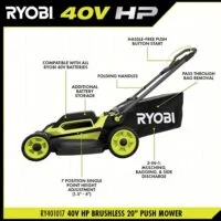 RYOBI 40V HP Brushless 20 in. Cordless Battery Walks Behind Push Mowers with 6.0 - Image 4