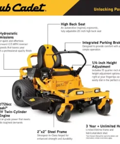 Alternative view of Cub Cadet Ultima ZT1 50″ Zero-Turn Riding Lawn Mower – Power, Precision & Comforts