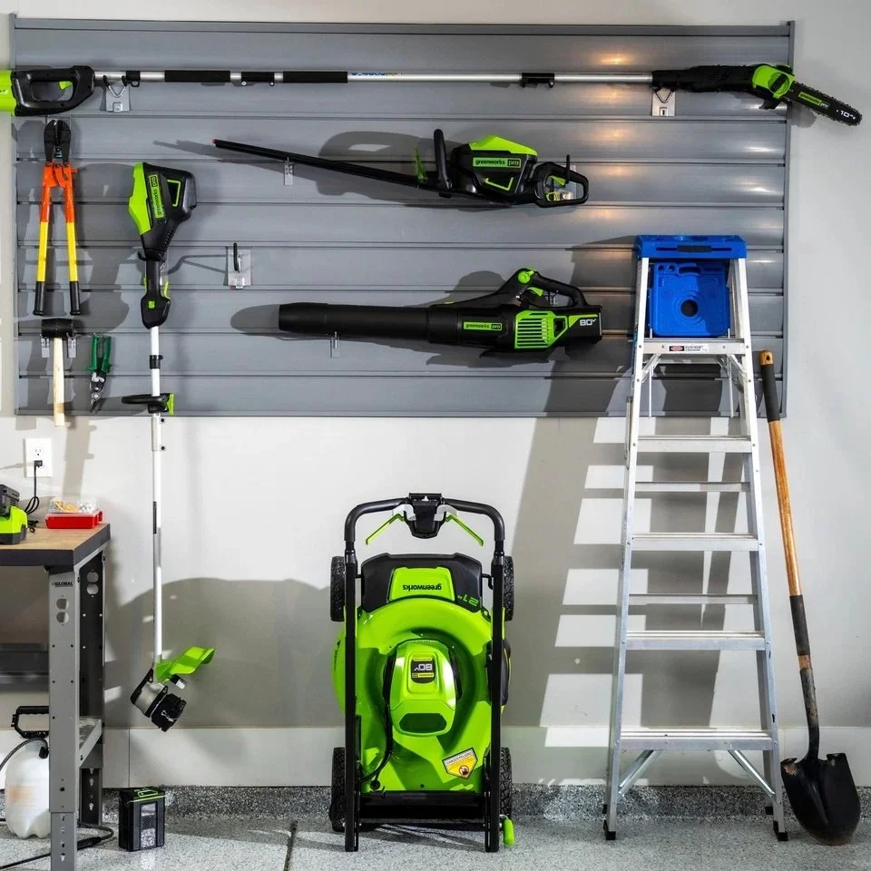 Greenworks 80V 21” Lawn Mower, 13” String Trimmer, and 730 Leaf Blowers - Image 2