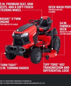 CRAFTSMAN T4400 | Riding Lawn Mower | 54-in Fabricated Deck | 24-HP Kawasaki V-Twin FR Engine | TURNTIGHT 5 in. Turning Radius - Image 5