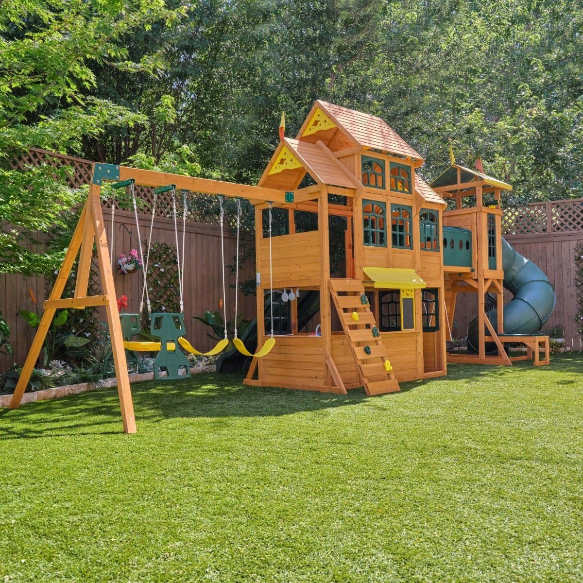 Bear Cave Lodge Swing Set – Installation Available - Image 3