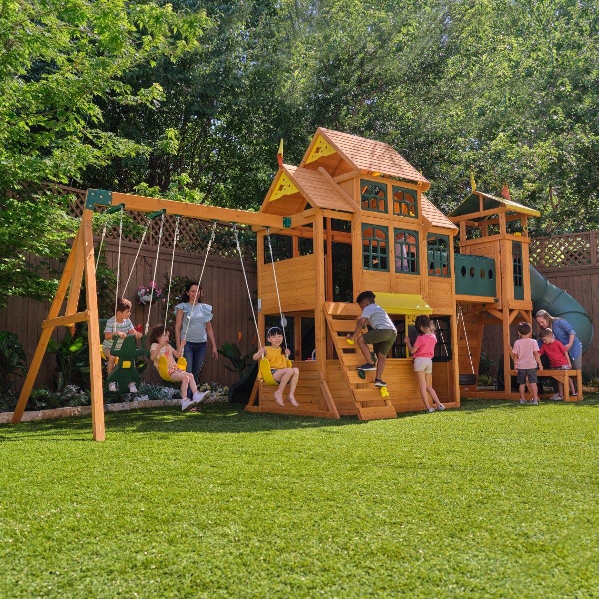 Bear Cave Lodge Swing Set – Installation Available - Image 2