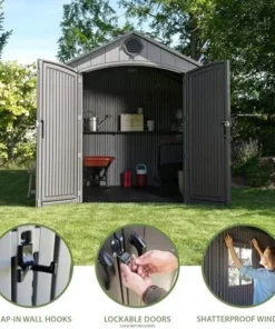 Alternative view of Lifetime Outdoor Storage Shed, 8 x 10 Foot, Grays