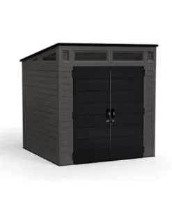 Suncast Modernist 7 ft. x 7 ft. Resin Vertical Pent Storage Shed with Floor Kits - Image 4
