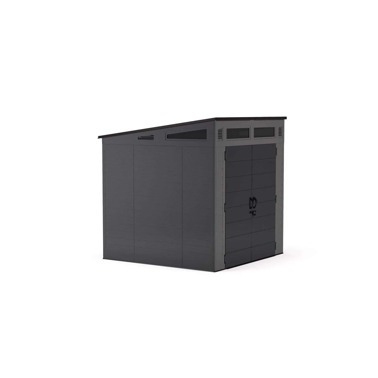 Suncast Modernist 7 ft. x 7 ft. Resin Vertical Pent Storage Shed with Floor Kits - Image 3