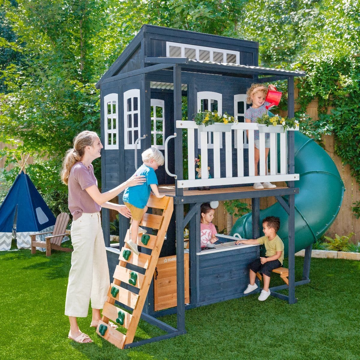 Cozy Escape Playhouse – Navy – Installation Available - Image 3