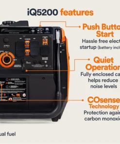 Generac iQ5200 DF 3900 Watt Electric Start Dual Fuel Inverter Generators. - Image 4