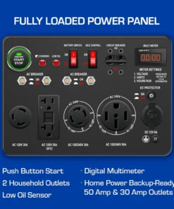 DuroMax XP13000EH 13,000 Watt Dual Fuel Portable Generators. - Image 3