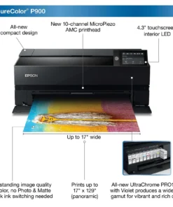 Alternative view of Epson SureColors SC‐P900 Large Format Printer Wi-Fi Inkjet Colour 5760 x 1440 DPI A3 (297 x 420 mm) Ethernet LAN