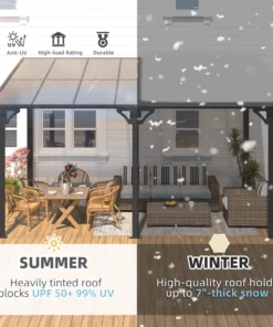 Alternative view of Aecojoy 10 ft. x 14 ft. Dark Gray Aluminums Patio Covers