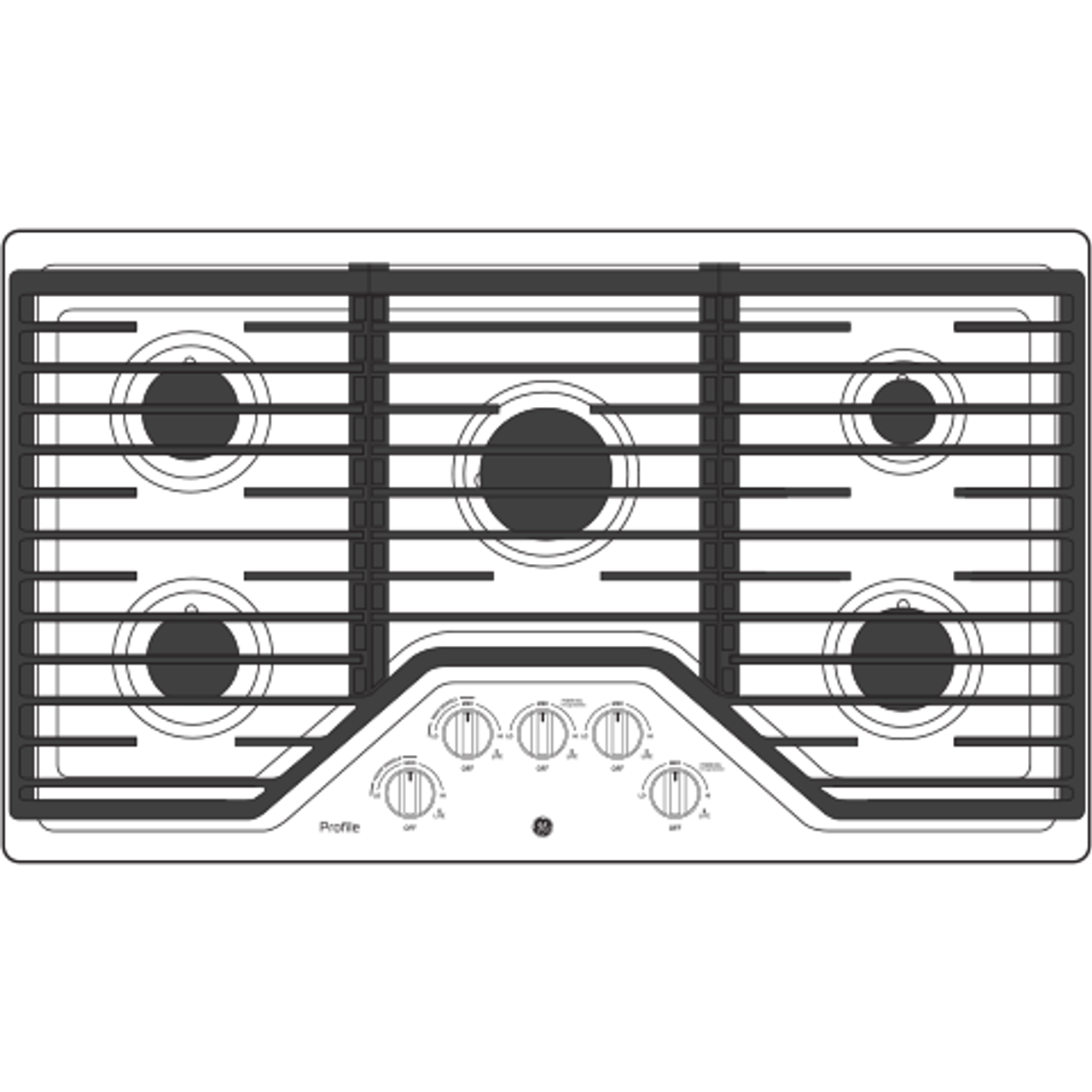 GE Profile Series 36″ Built-In Gas Cooktops PGP7036DLBB - Image 5