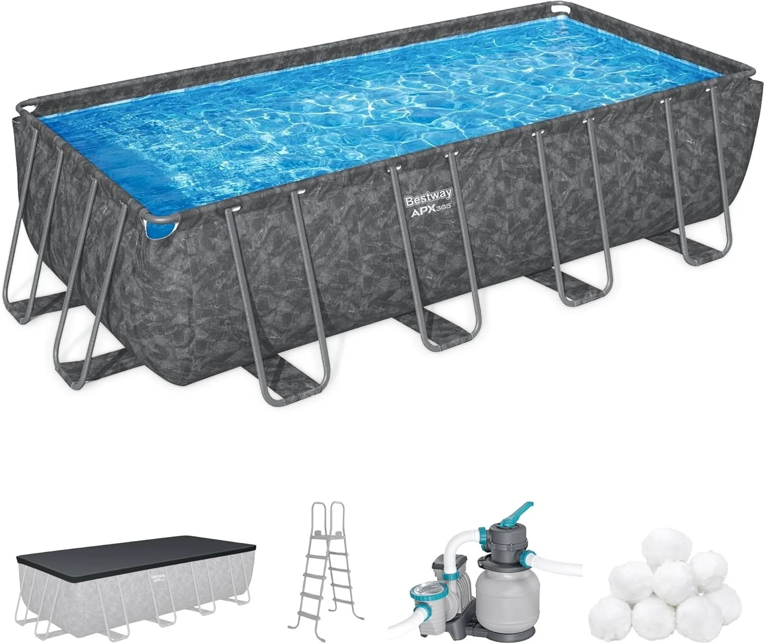 Bestway APX 365 18′ x 9′ x 52″ Rectangular Above Ground Swimming Pools - Image 4