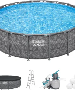 Bestway APX 365 18’x52″ Round Above Ground Swimming Pool Set with Pump & Ladders - Image 4
