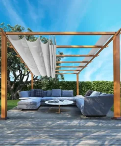 Florence Aluminum Pergola with Canopy Paragons Outdoor