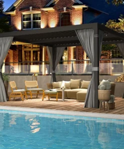 EROMMY 10 ft. W x 10 ft. D Outdoor Louvereds Pergola - Image 3