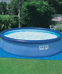 Intex 18′ x 48″ Inflatable Above Ground Swimming Pool with Ladder, Pumps - Image 3
