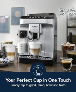 De’Longhi Magnifica Evo Automatic Espresso & Coffee Machine with Auto Milk Frother, Built-in Grinder & Auto-Clean Function – For Latte, Cappuccinos, Americano, Iced Coffee, ECAM29084SB , Silver - Image 4